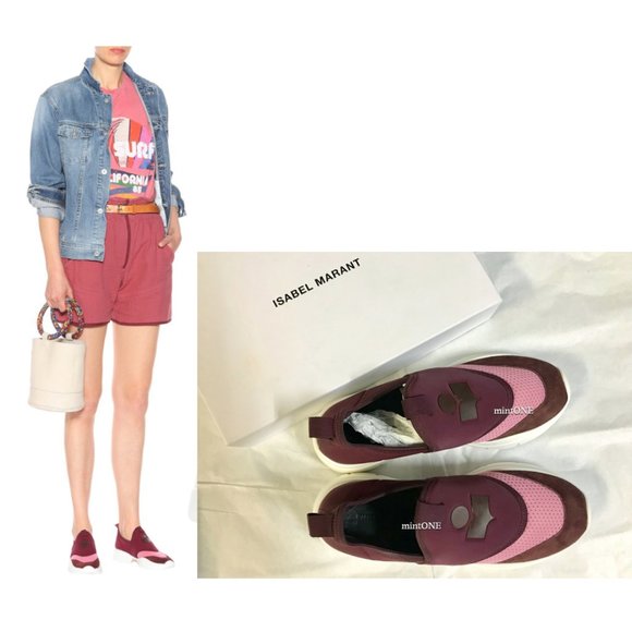 NEW Isabel marant kaisee burgundy sneaker size 40 - Picture 1 of 8